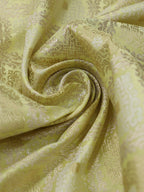 Yellow Banarasi Brocade Silk Fabric ( 1 Mtr ) - Luxurion World
