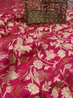 Pink Banarasi Silk Shikargah Fabric ( 2.5 Mtr ) - Luxurion World