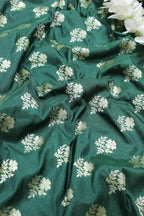 Green Banarasi Silk Fabric ( 1 Mtr ) - Luxurion World