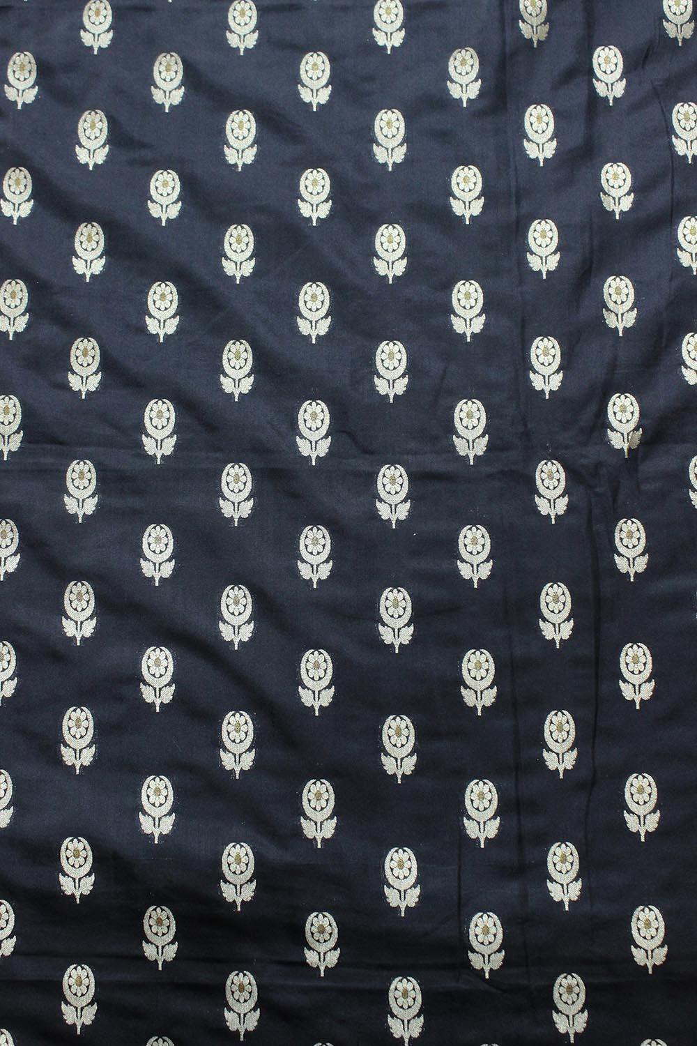Black Banarasi Silk Fabric (  1 Mtr )