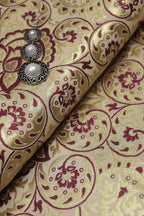Pastel Banarasi Kimkhwab Silk Meenakari Fabric ( 1 Mtr ) - Luxurion World