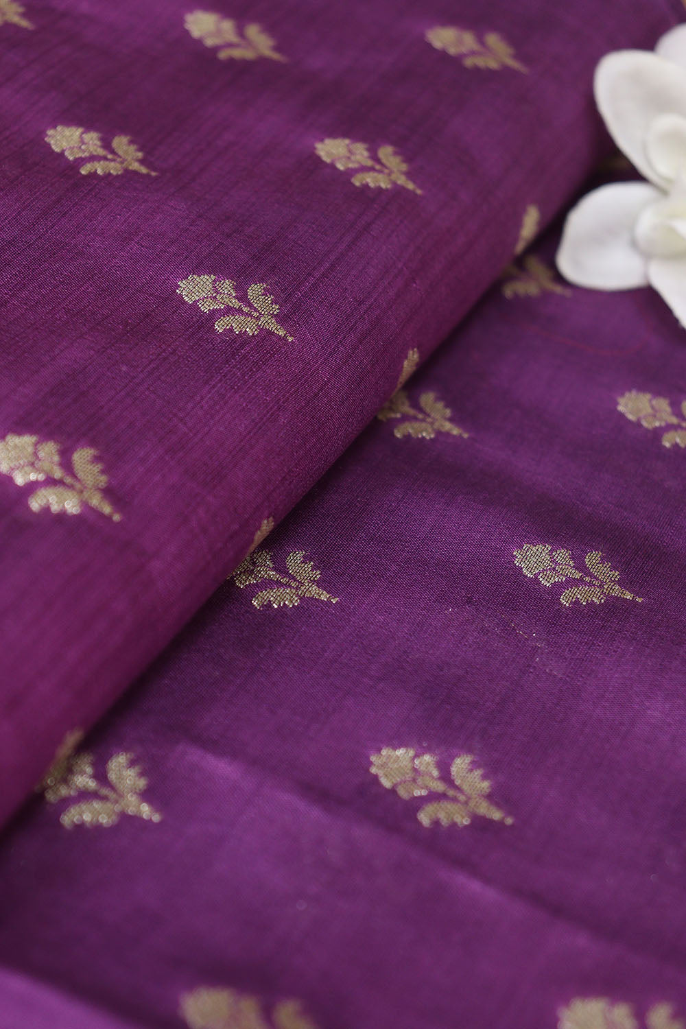 Purple Banarasi Chiniya Silk Fabric ( 1 Mtr )