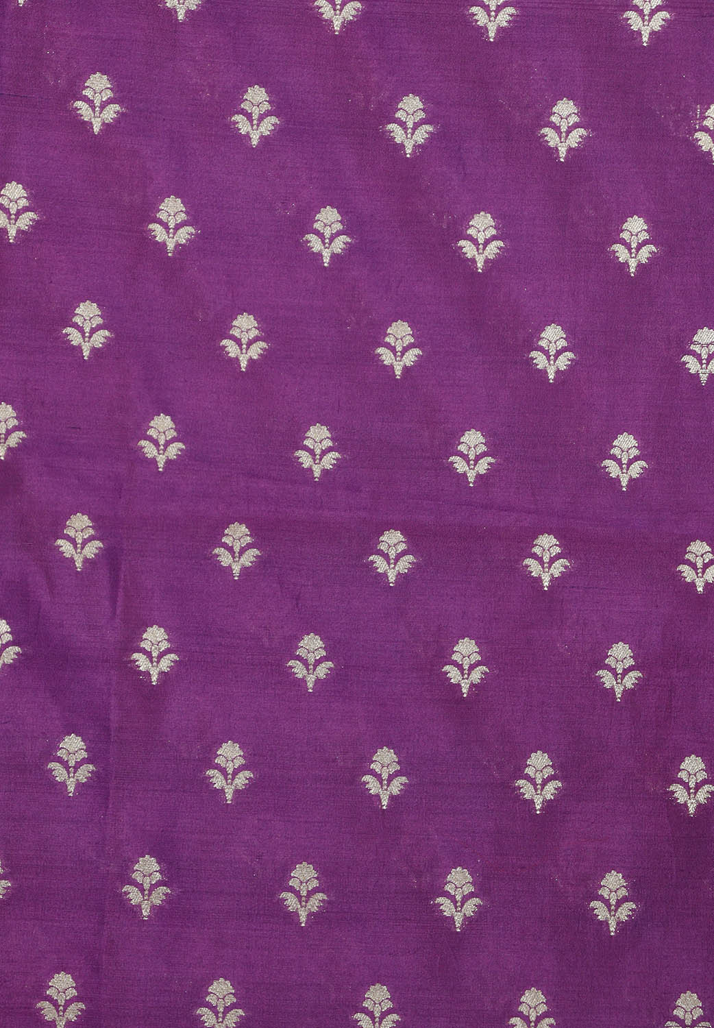 Exquisite Pure Purple Banarasi Chiniya Silk Fabric ( 1 Mtr ) - Luxurion World