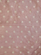 Exquisite Pink Banarasi Tissue Silk Fabric with Zari Booti Design (1 Mtr) - Luxurion World