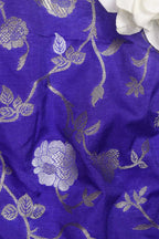Blue Banarasi Sona Roopa Silk Fabric (1 Mtr): Luxurious Elegance for Your Creations - Luxurion World