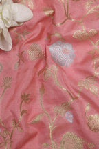 Pink Banarasi Sona Roopa Silk Fabric (1 Mtr): Luxurious Elegance for Your Creations - Luxurion World