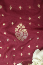 Elegant Maroon Banarasi Silk Fabric: 1 Mtr Length - Luxurion World