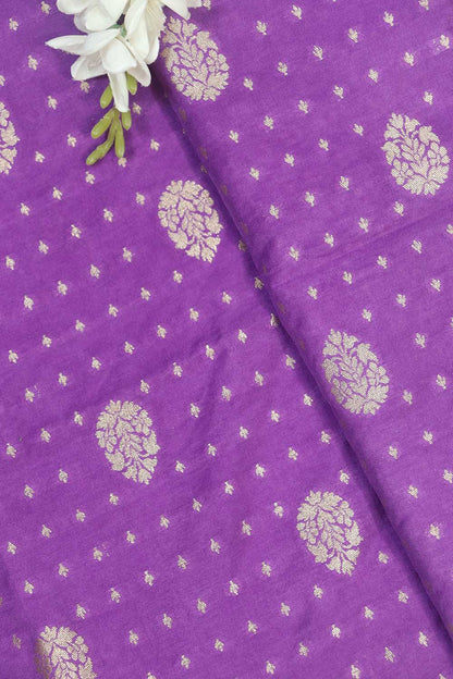 Elegant Purple Banarasi Silk Fabric: 1 Mtr of Luxurious Beauty - Luxurion World