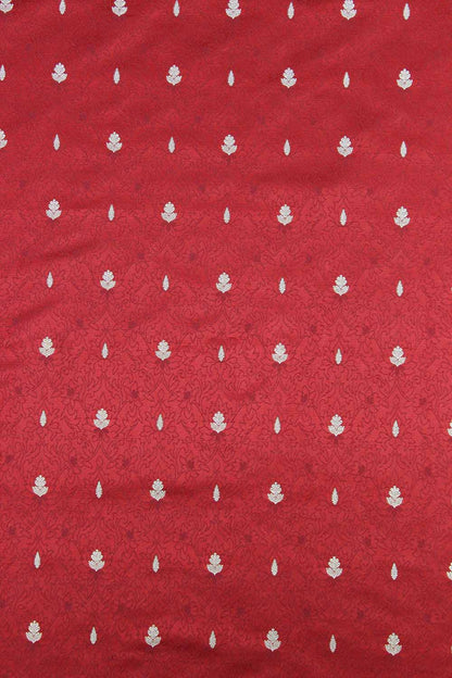 Red Banarasi Silk Tanchui Fabric (1 Mtr )
