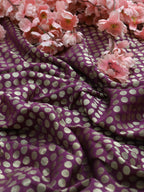 Purple Banarasi Silk Fabric ( 1 Mtr ) - Luxurion World