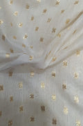 Dyeable Banarasi Chanderi Silk Zari Work Fabric ( 1 Mtr ) - Luxurion World