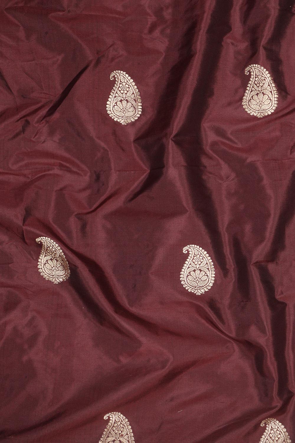Elegant Maroon Banarasi Pure Katan Silk Kadwa Fabric - Luxurion World
