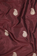 Elegant Maroon Banarasi Pure Katan Silk Kadwa Fabric (1 Mtr) - Luxurion World