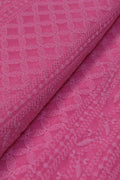 Stunning Pink Chikankari Georgette Fabric - 1 Mtr Embroidered - Luxurion World