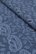 Stunning Blue Chikankari Georgette Fabric with Sequins (1 Mtr) - Luxurion World