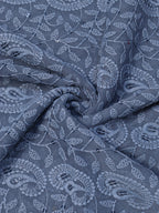 Stunning Blue Chikankari Georgette Fabric with Sequins (1 Mtr) - Luxurion World