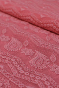 Stunning Pink Chikankari Georgette Fabric - 1 Mtr Embroidered - Luxurion World