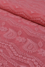 Stunning Pink Chikankari Georgette Fabric - 1 Mtr Embroidered - Luxurion World