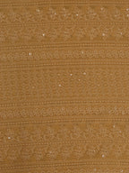 Chikankari Georgette Fabric with Pastel Embroidery & Sequins (1 Mtr) - Luxurion World
