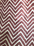 Brown Digital Printed Gajji Silk Zig Zag Design Fabric ( 1 Mtr ) - Luxurion World