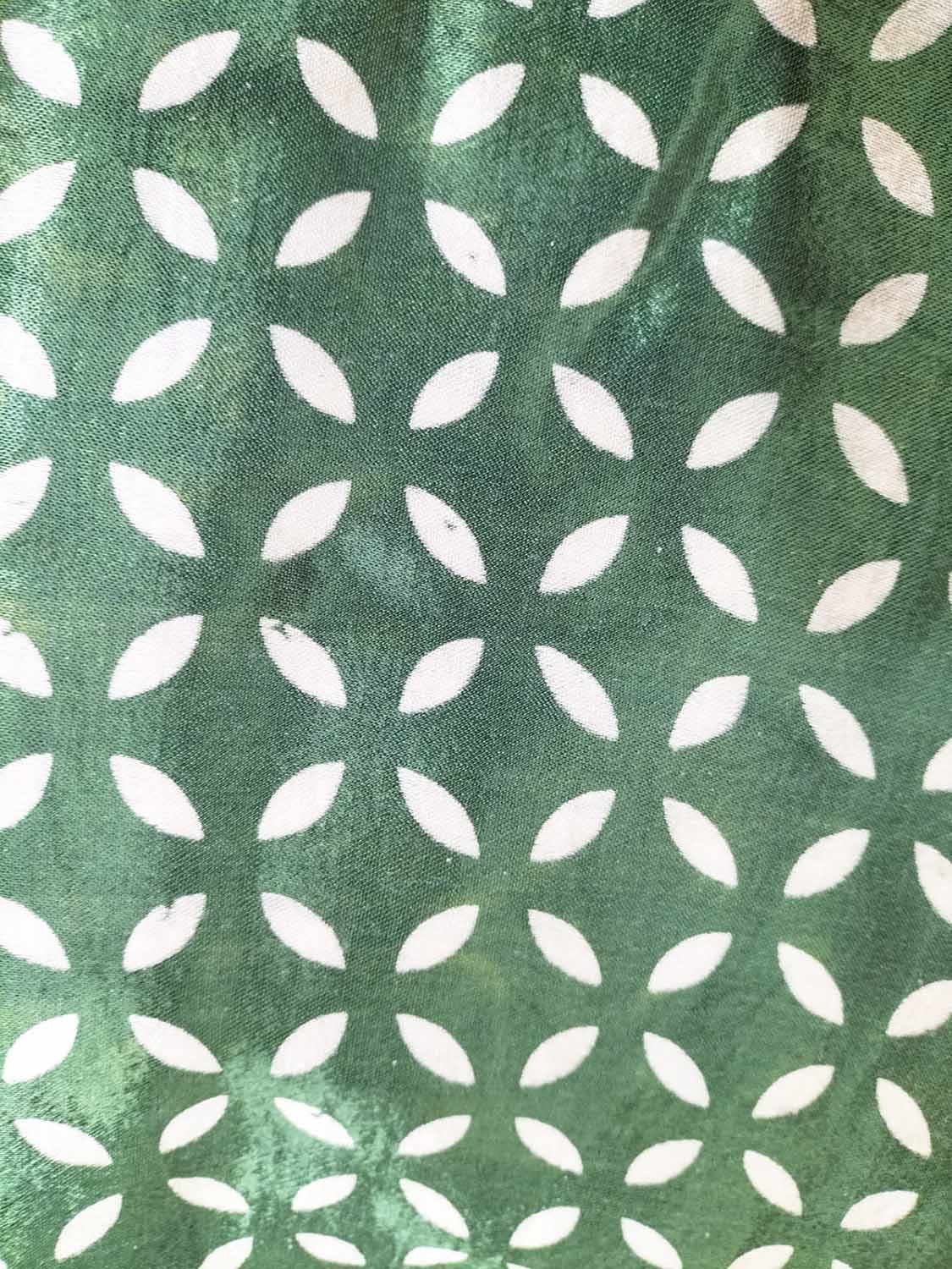 Green Digital Printed Gajji Silk Fabric ( 1 Mtr ) - Luxurion World