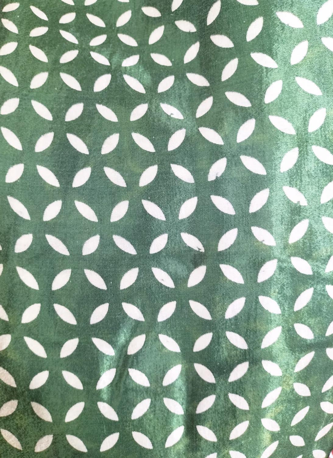 Green Digital Printed Gajji Silk Fabric ( 1 Mtr ) - Luxurion World
