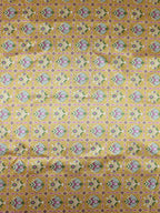 Yellow Digital Printed Tussar Silk Patola Design Fabric ( 1 Mtr ) - Luxurion World