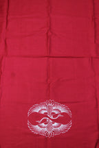 Red Hand Painted Cotton Satin Blouse Fabric ( 1 Mtr ) - Luxurion World
