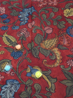 Red Pen Kalamkari Pure Silk Fabric ( 1 Mtr ) - Luxurion World
