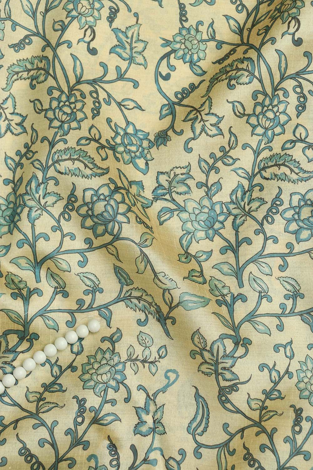 Pastel Kalamkari Tussar Silk: Exquisite Digital Prints  ( 1 Mtr ) - Luxurion World