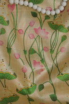 Pastel Pichwai Tussar Silk: Exquisite Digital Prints ( 1 Mtr ) - Luxurion World