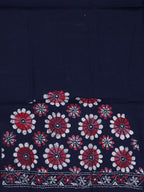 Shop Blue Embroidered Kantha Cotton Blouse Piece Fabric - 1 Mtr - Luxurion World