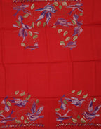 Shop Red Embroidered Kantha Cotton Blouse Piece Fabric (1 Mtr) Online - Luxurion World