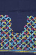 Shop Blue Embroidered Kantha Cotton Blouse Fabric - 1 Mtr Length - Luxurion World