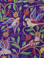 Shop Now: Purple Embroidered Kantha Cotton Blouse Piece Fabric (1 Mtr) - Luxurion World