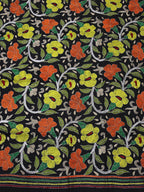 Shop Black Embroidered Kantha Cotton Blouse Fabric - 1 Mtr - Luxurion World