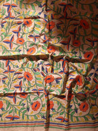 Pastel Embroidered Kantha Cotton Blouse Piece Fabric ( 1 Mtr ) - Luxurion World