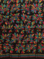 Black Embroidered Kantha Cotton Blouse Piece Fabric ( 1 Mtr ) - Luxurion World