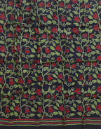 Blue Embroidered Kantha Cotton Blouse Piece Fabric ( 1 Mtr ) - Luxurion World