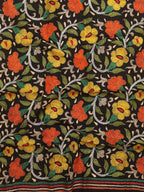 Black Embroidered Kantha Cotton Blouse Piece Fabric ( 1 Mtr ) - Luxurion World