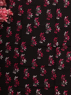 Black Embroidered Kantha Cotton Blouse Piece Fabric ( 1 Mtr ) - Luxurion World