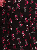 Black Embroidered Kantha Cotton Blouse Piece Fabric ( 1 Mtr ) - Luxurion World