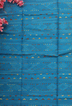Blue Embroidered Kantha Cotton Blouse Piece Fabric ( 1 Mtr ) - Luxurion World