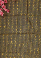 Black Embroidered Kantha Cotton Blouse Piece Fabric ( 1 Mtr ) - Luxurion World