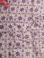 Off White Embroidered Kantha Cotton Blouse Piece Fabric ( 1 Mtr ) - Luxurion World