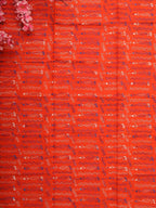 Orange Embroidered Kantha Cotton Blouse Piece Fabric ( 1 Mtr ) - Luxurion World