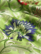 Green Banarasi KimKhwab Silk Meenakari Fabric ( 1 Mtr ) - Luxurion World