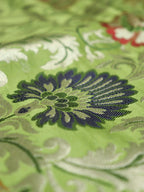 Green Banarasi KimKhwab Silk Meenakari Fabric ( 1 Mtr ) - Luxurion World