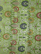 Green Banarasi KimKhwab Silk Meenakari Fabric ( 1 Mtr ) - Luxurion World