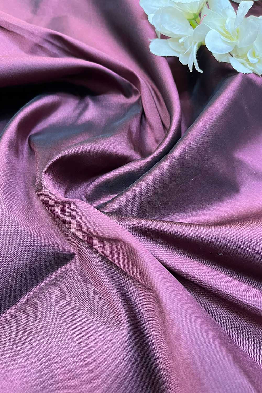 Wine Plain Silk Fabric ( 1 Mtr ) - Luxurion World